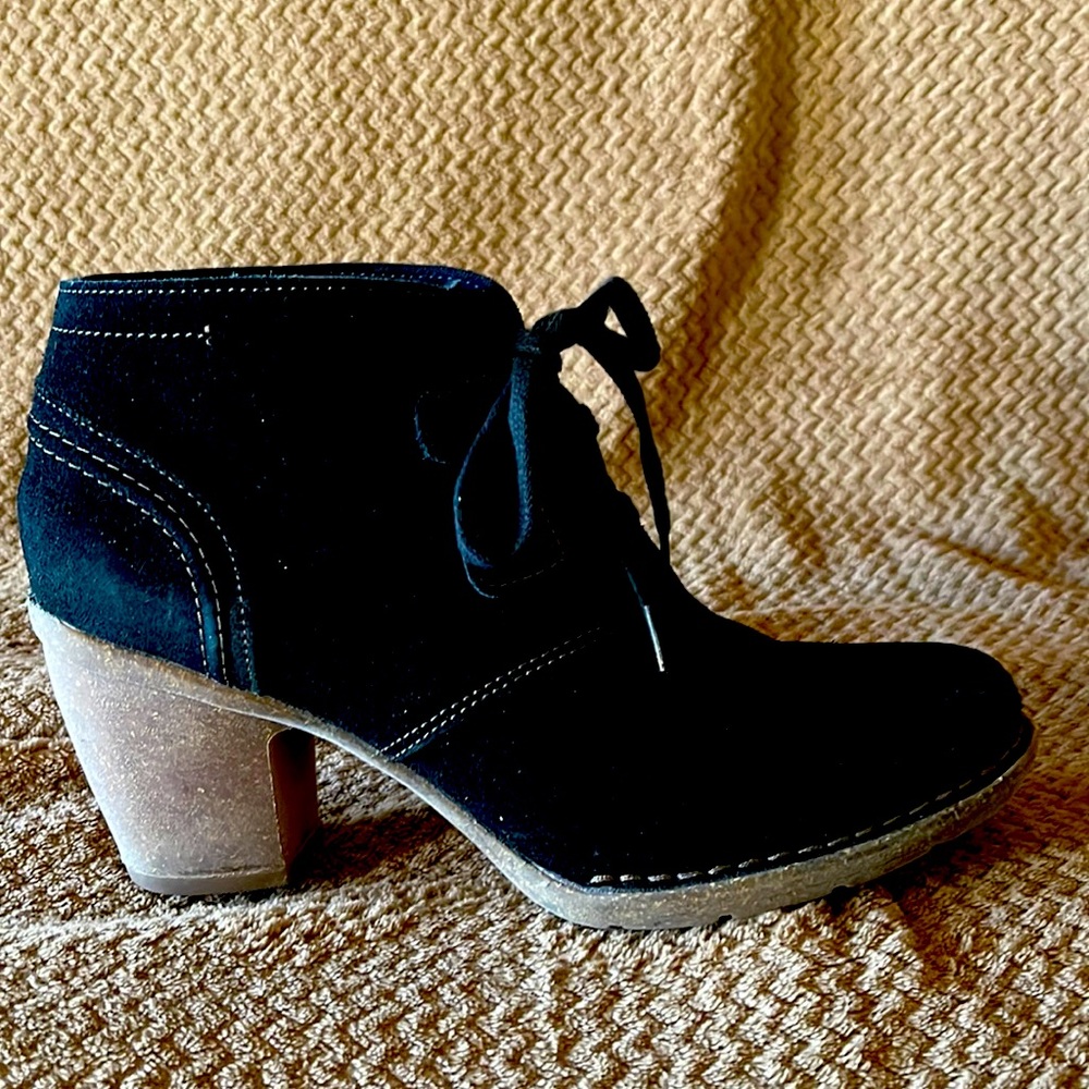 Clarks Black Suede Ankle Boots